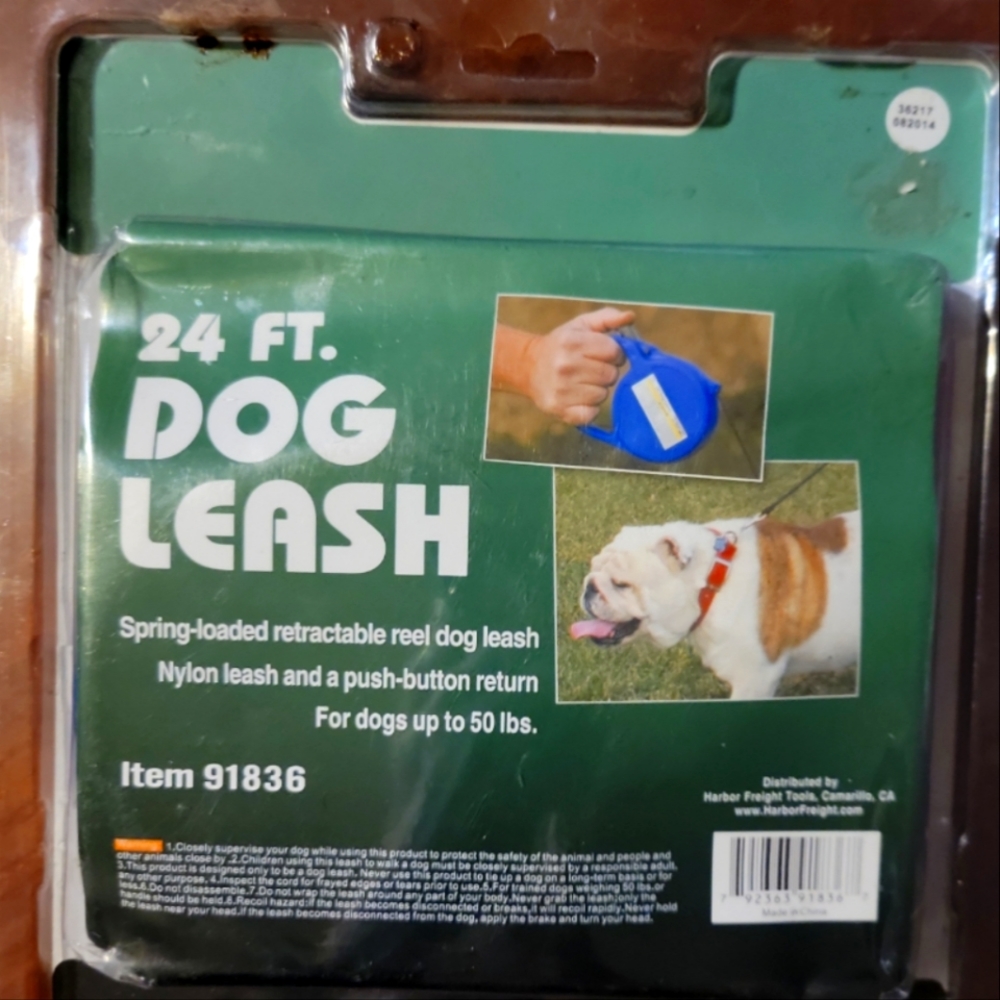 24' Spring-Loaded Retractable Reel Nylon Dog Leash, Up To 50# New